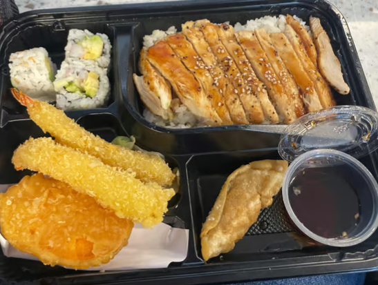 B14. Tempura Combo and Chicken Teriyaki Don Bento Lunch Special