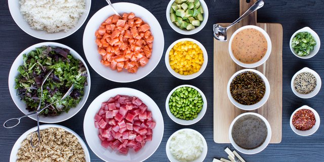 Build-Your-Own Shrimp Poke Bar