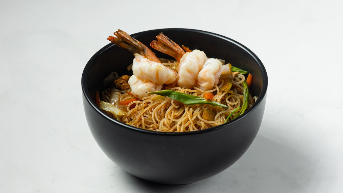 Noodles Λαχανικά,Αύγο και Γαρίδες