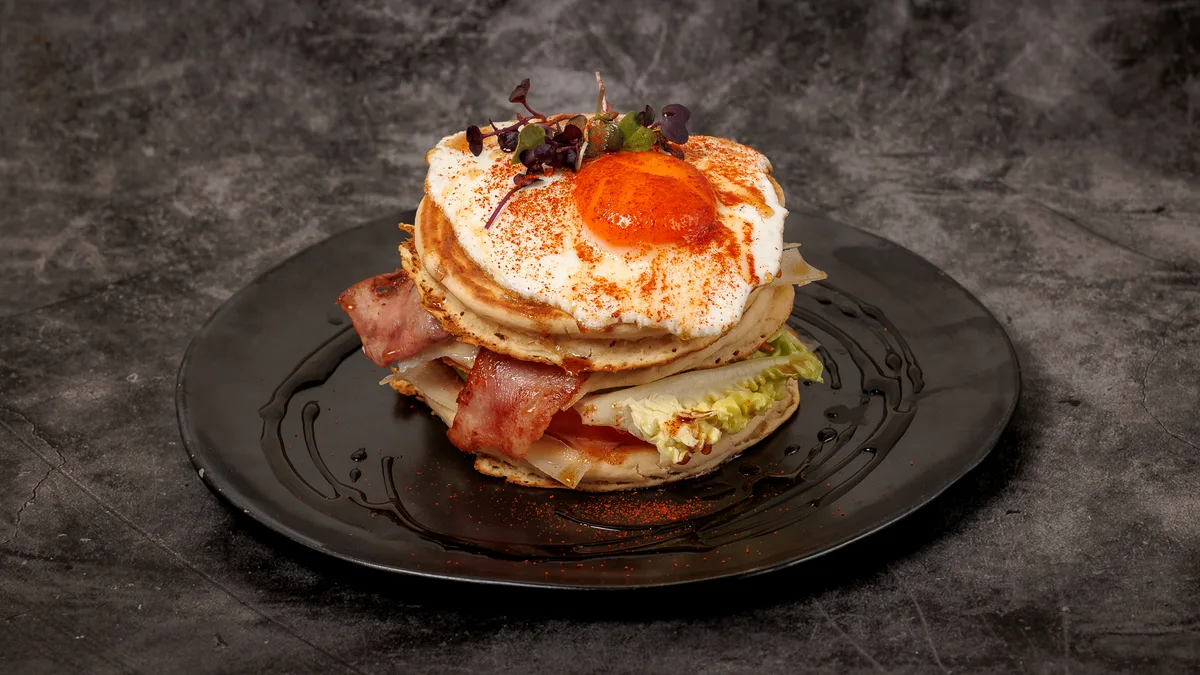 Classic Egg and Bacon Pancakes