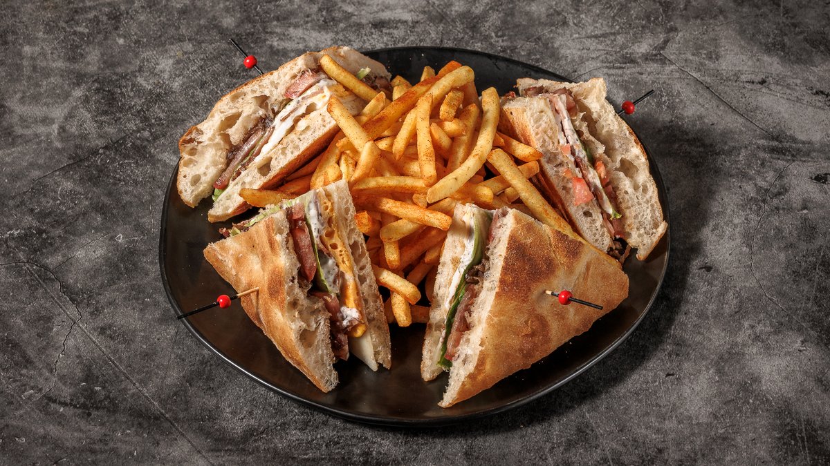Egg and Bacon Club Sandwich