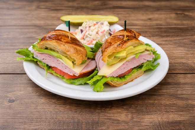 Ham, Swiss and Avocado on a Croissant