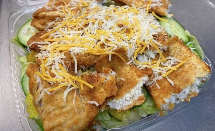 Fried Catfish Salad (Large)