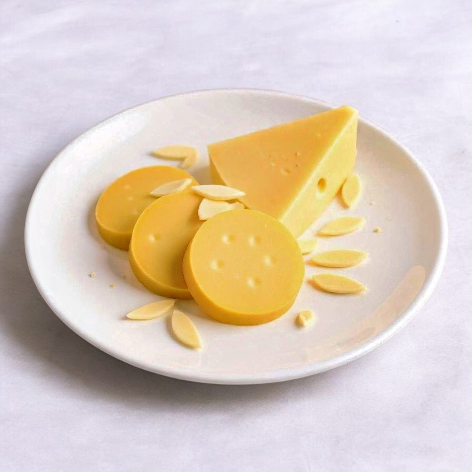 Capa de rebanadas de queso
