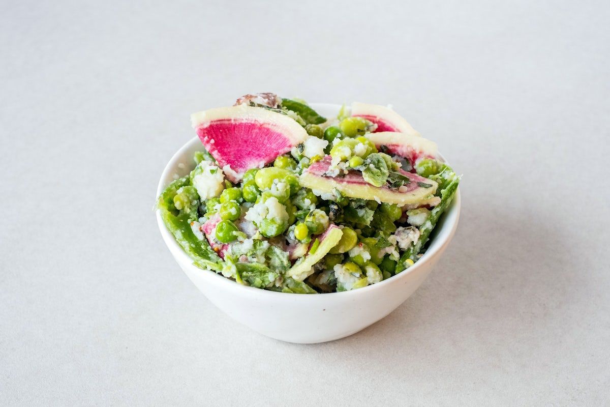 SNAP PEA, POTATO and MINT (GF,NF,V)