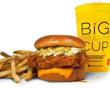 Hot Chicken Sandwich with Cheese Combo