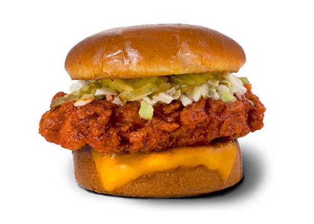 Hot Chicken Tender Sandwich with Cheese