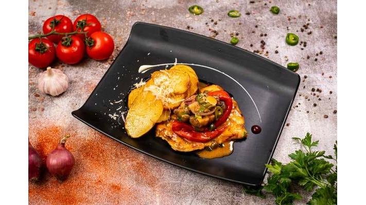Scalopina di Pollo Ai Funghi/Piept de pui cu ciuperci