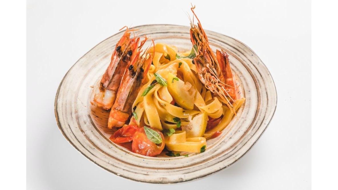 Tagliatelle con Gamberi/Tagliatelle cu creveti
