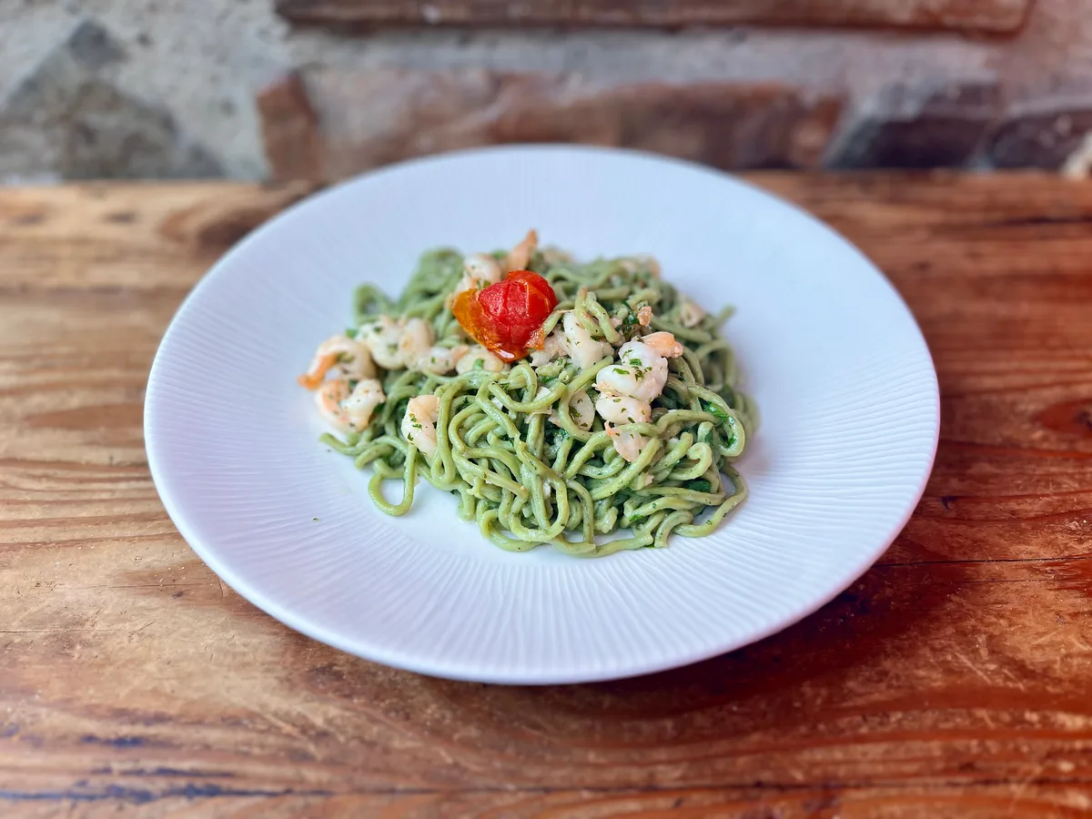 Tagliolini Aglio Olio e Gamberi