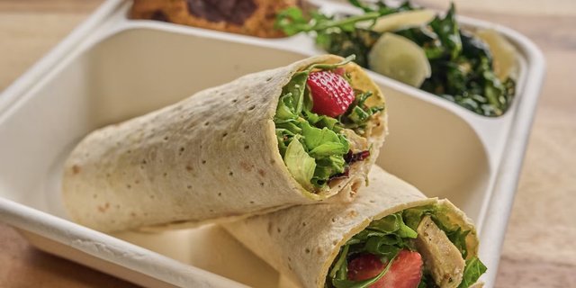 Thai Basil Chicken Wrap Bento Boxed Lunch