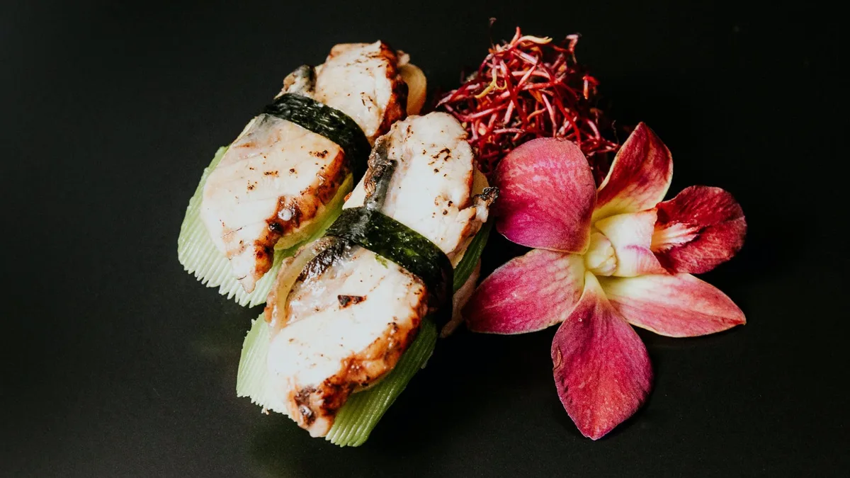 Nigiri tamago, szparag, unagi