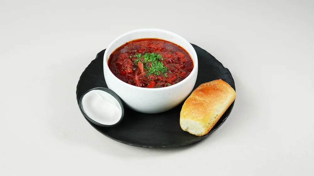 Borscht + Sour Cream and Bread