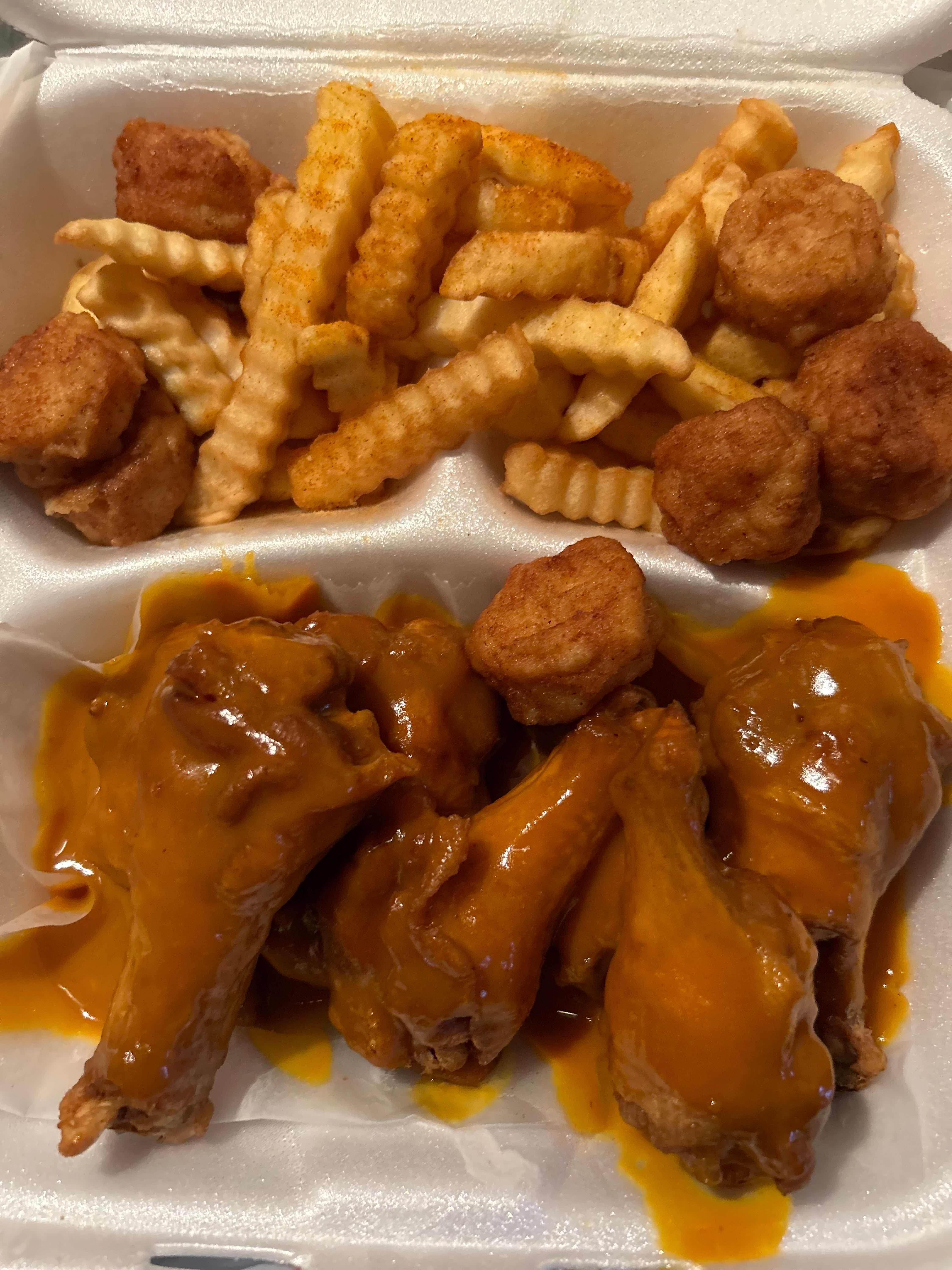 10. Wings and Scallops and Fries