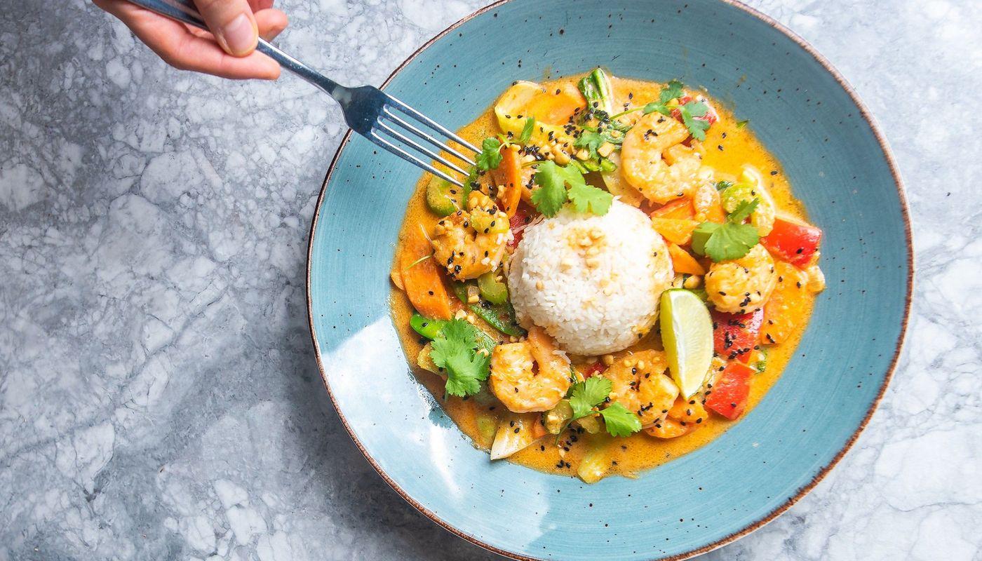 Yellow Coconut Curry Bowl Shrimp