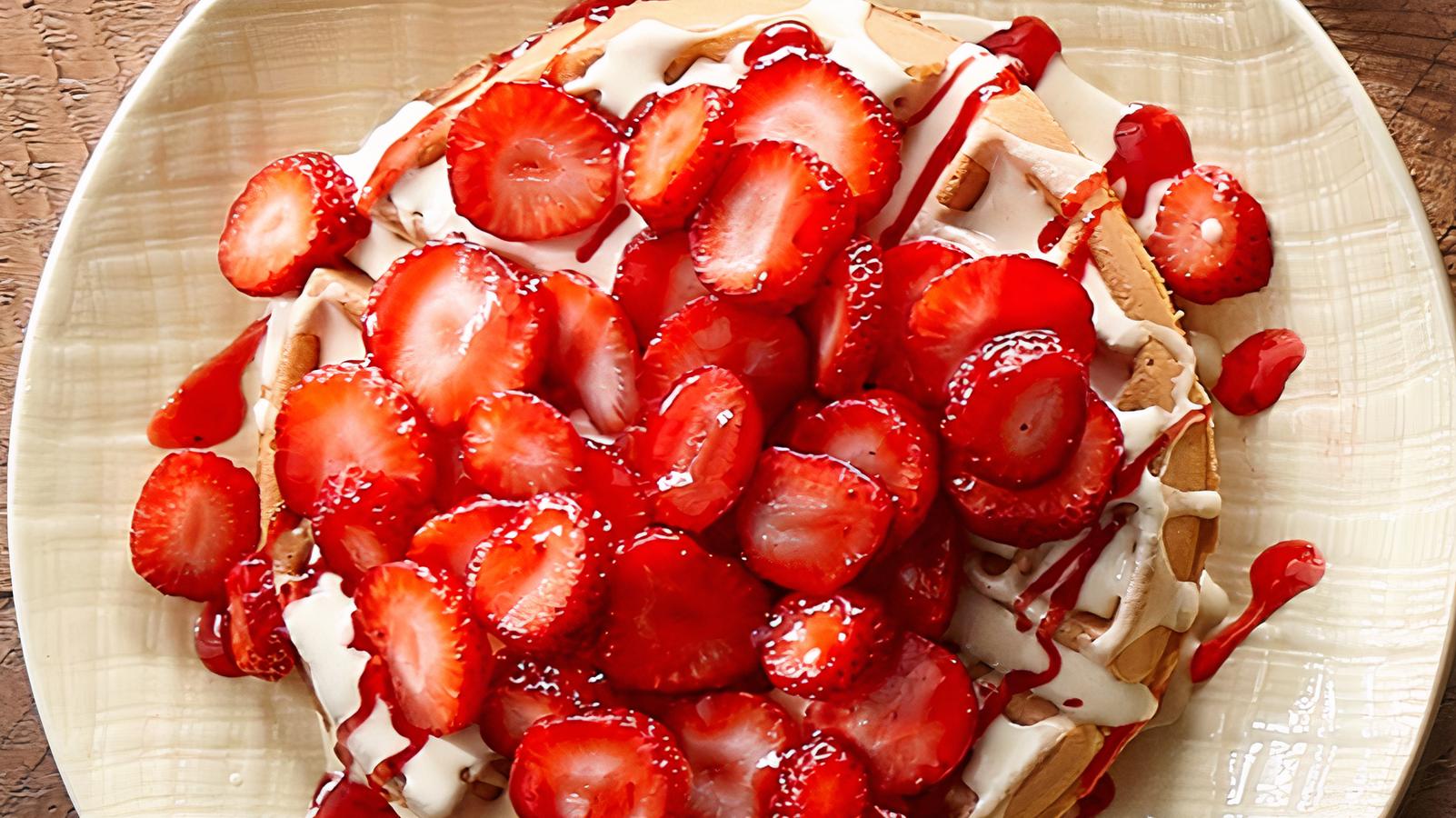 Gaufre aux fraises et crème pâtissière / Strawberries and Custard Waffle
