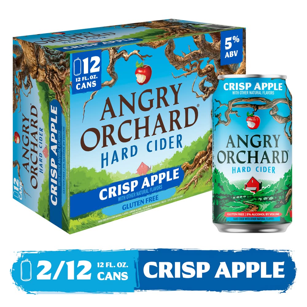Angry Orchard Hard Cider, Crisp Apple (12 x 12 fl oz)