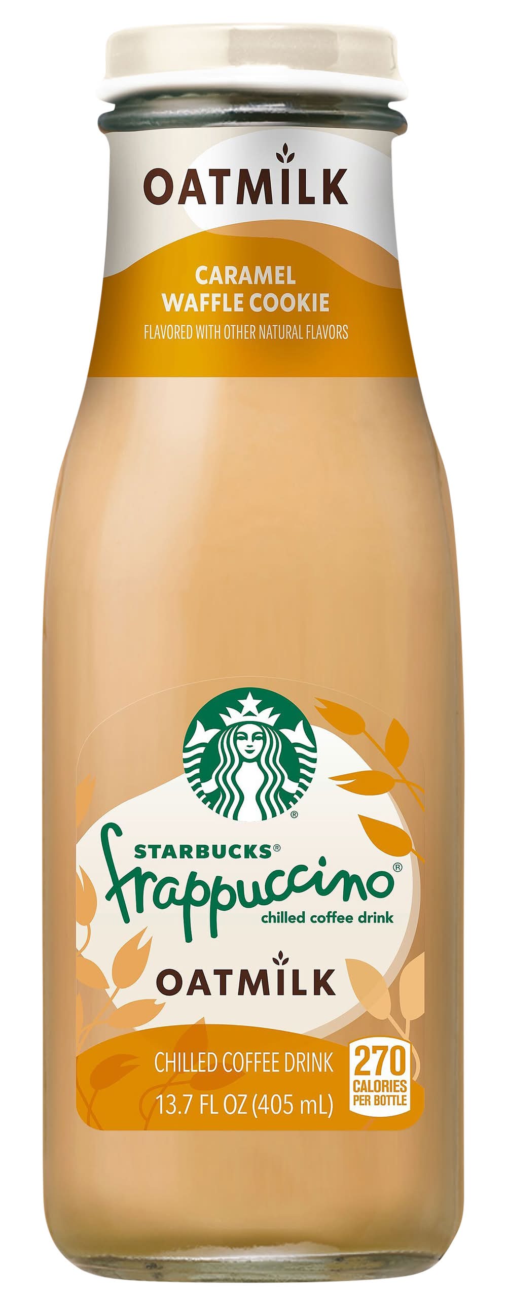 Starbucks Frappuccino Chilled Oatmilk Coffee Drink, Caramel Waffle Cookie (13.7 fl oz)