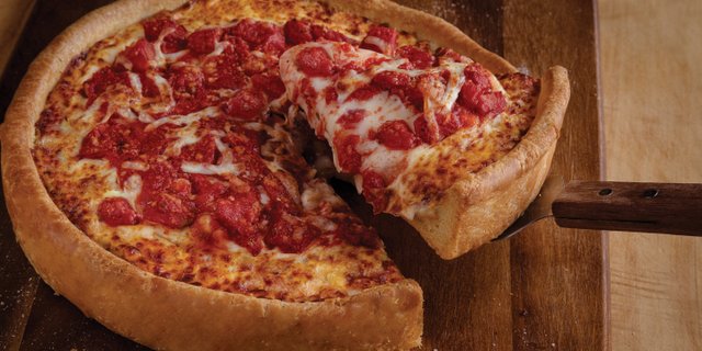 Cheese and Tomato Deep Dish Pizza