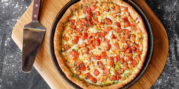 Four Cheese and Pesto Deep Dish Pizza