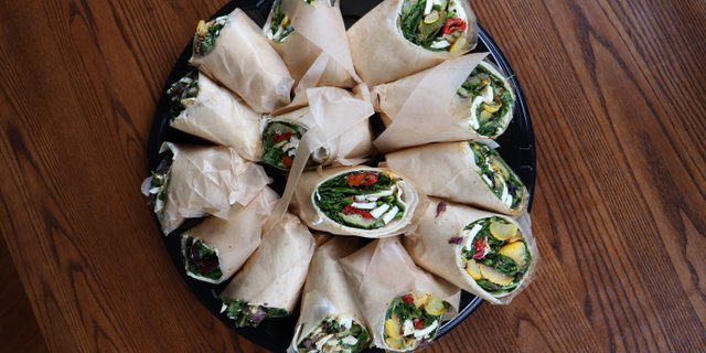 Roasted Veggie and Mozzarella Wrap