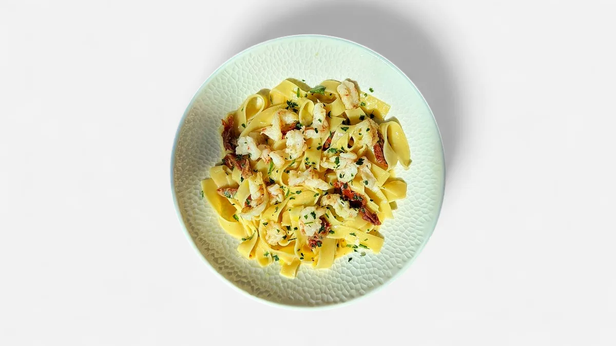 Pappardelle s škampi in limono