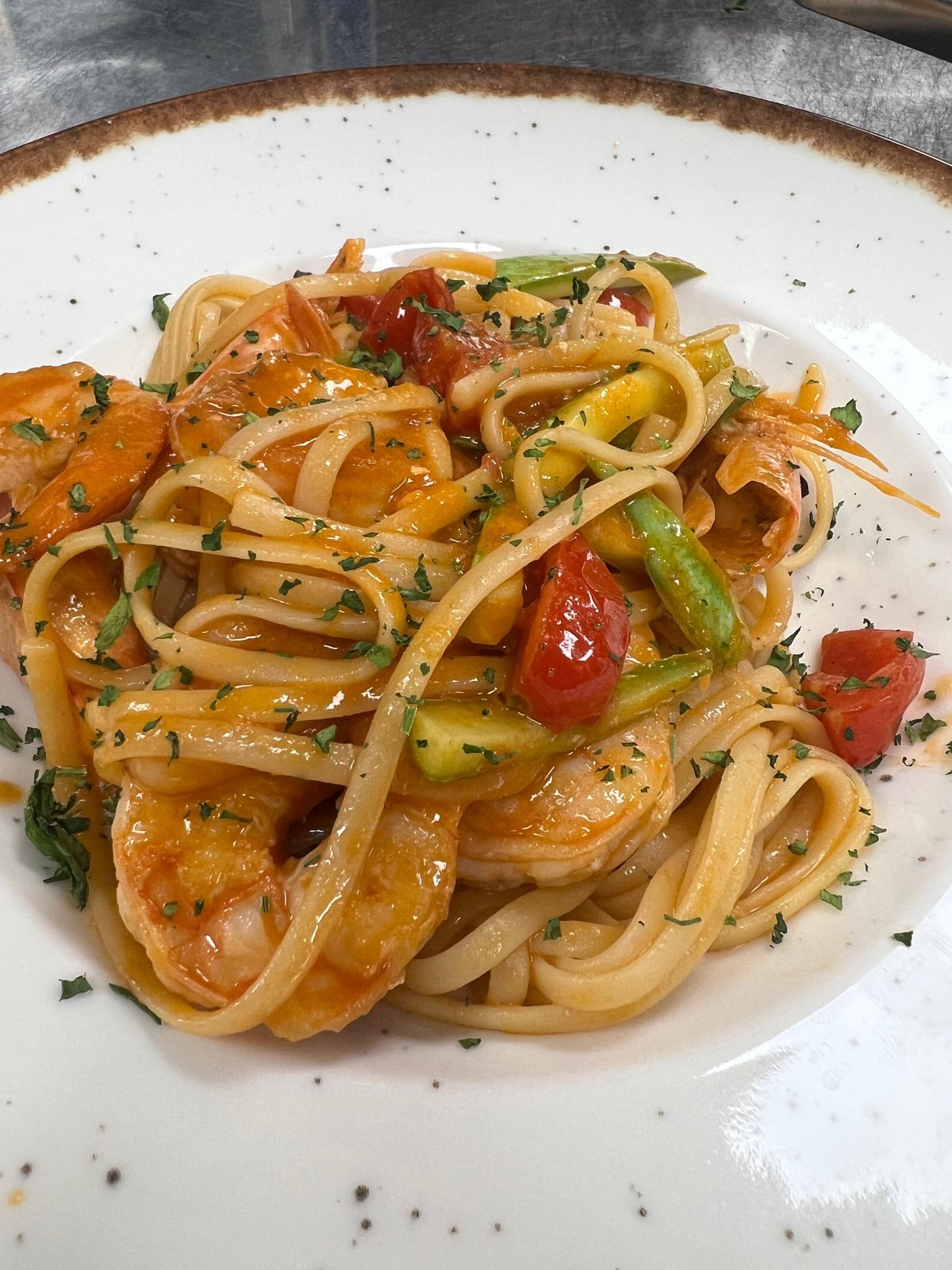 Linguine karkalec kungull