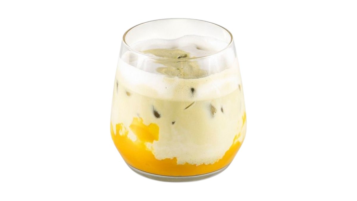 Matcha passion fruit latte