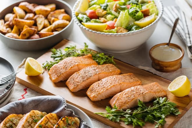 Grilled Sustainable Salmon Family Meal