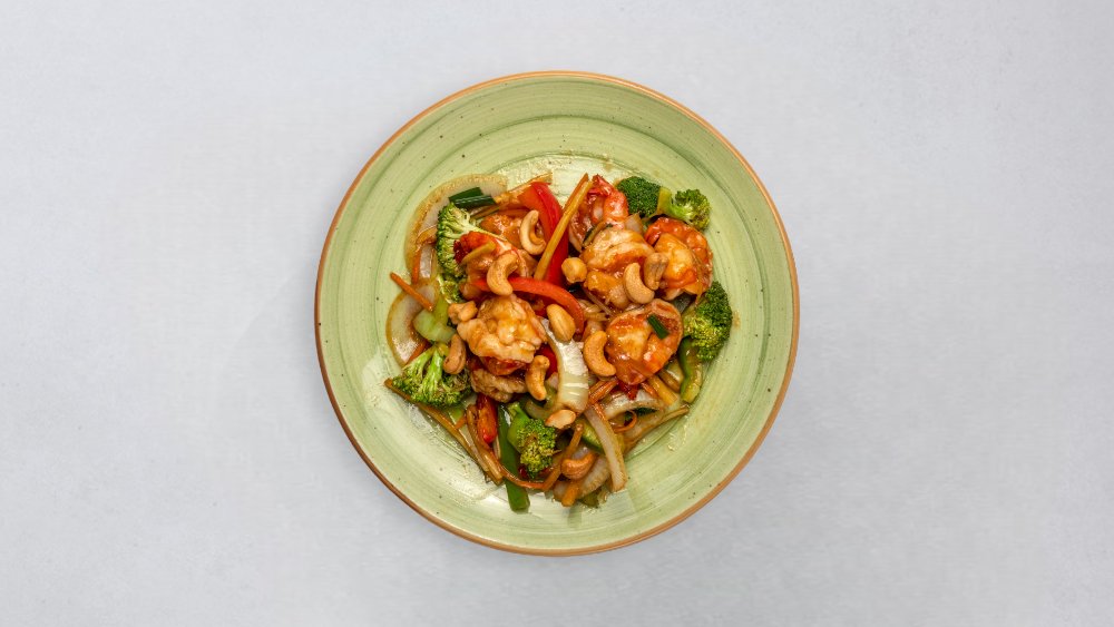33a. Stekta Räkor med cashewnötter
