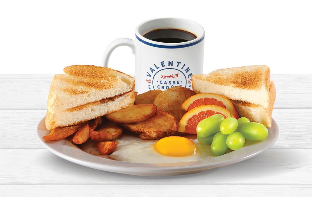 1 œuf, rôtie, café