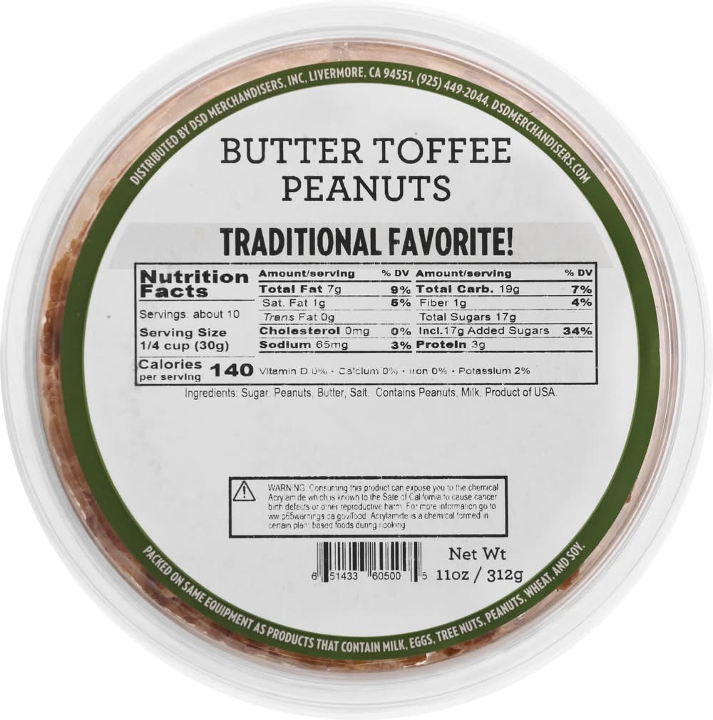 DSD Merchandisers Butter Toffee Peanuts (11 oz)