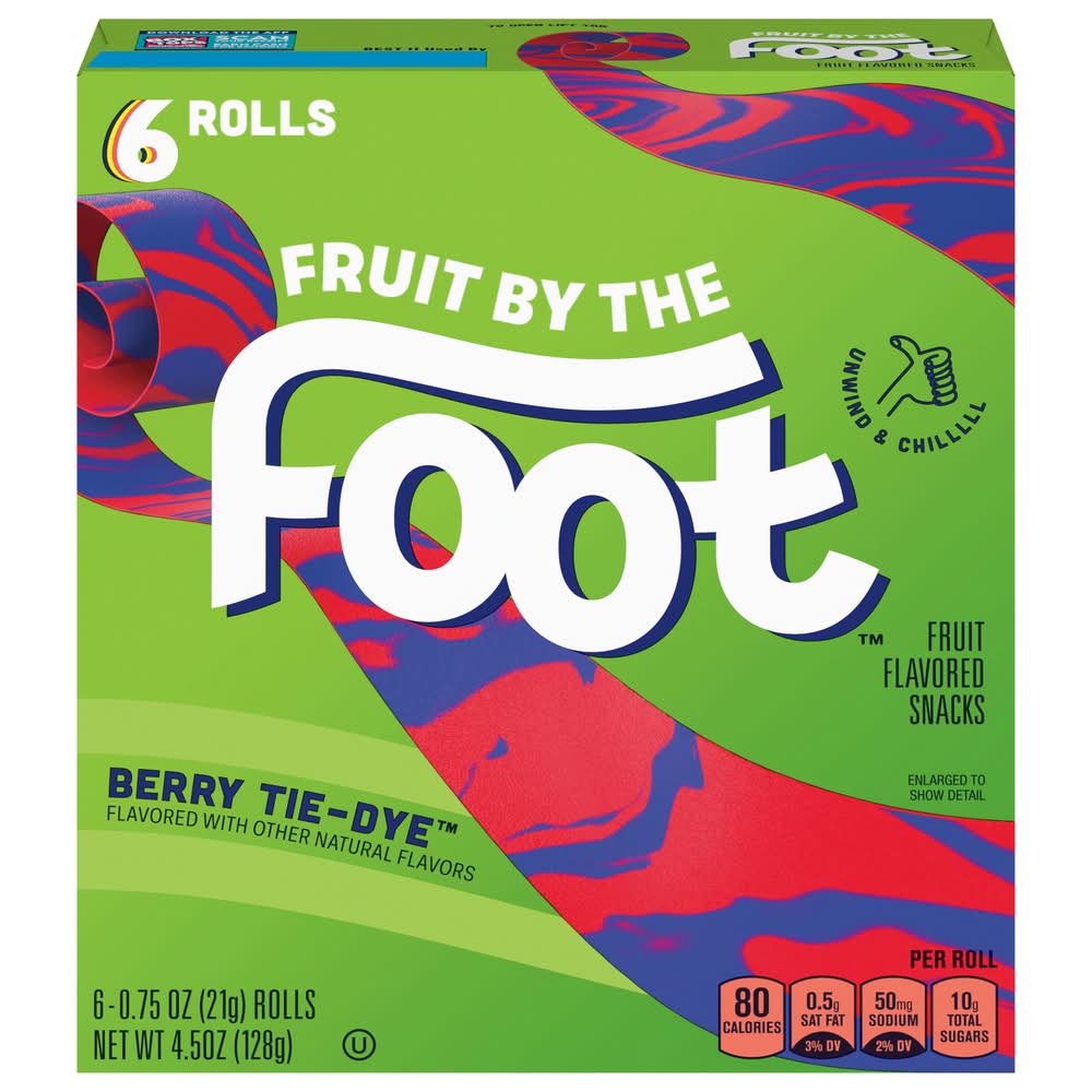 Fruit by the Foot Fruit Snacks, Berry Tie-Dye (6 x 0.75 oz)