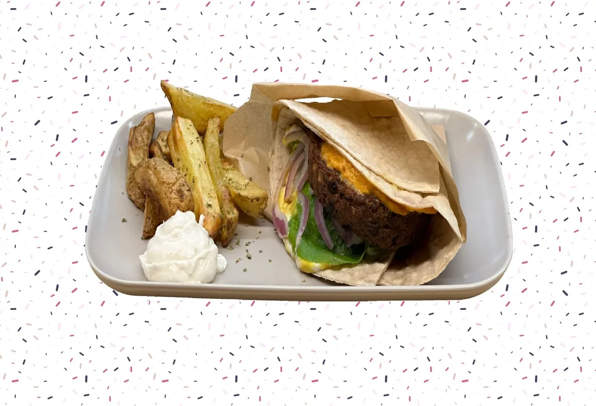 Pita Burger πράσινης φακής