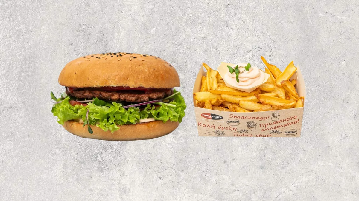 Vegánsky Beyond burger + hranolky