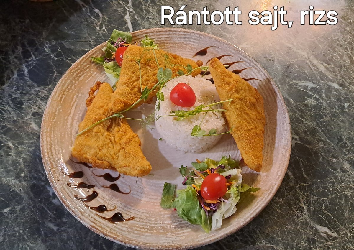 Rántott sajt, steak burgonya