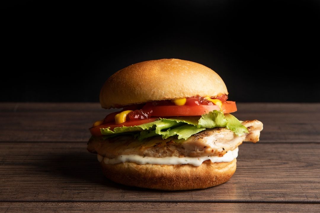 Grilled Chicken Burger and Side