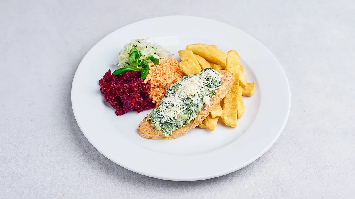 Filet z łososia na szpinaku z pieca + ziemniaczki