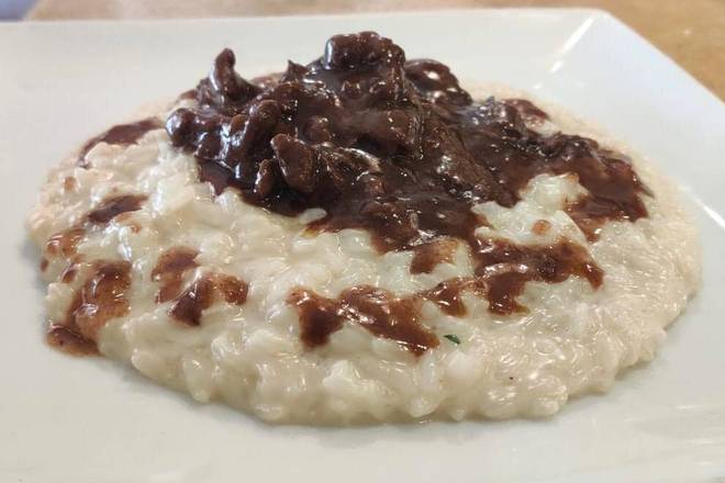 Risotto Parmigiano filet mignon au jus.