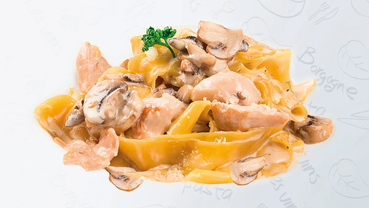 Pappardelle con Pollo e Funghi