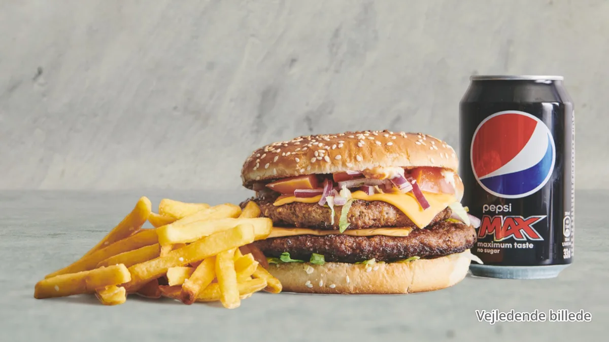 Double Cheeseburger med bacon menu