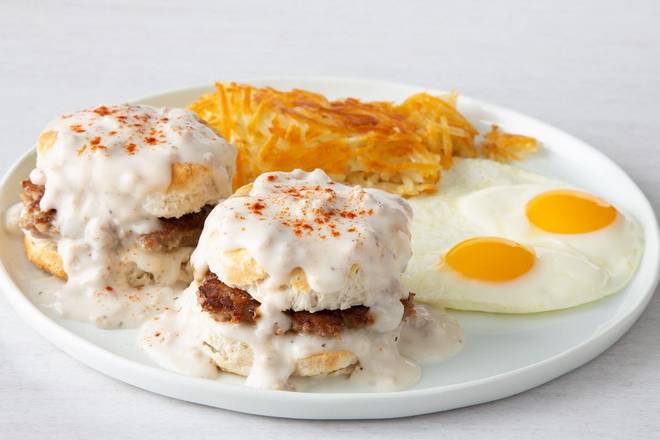 Biscuits and Gravy with Eggs*
