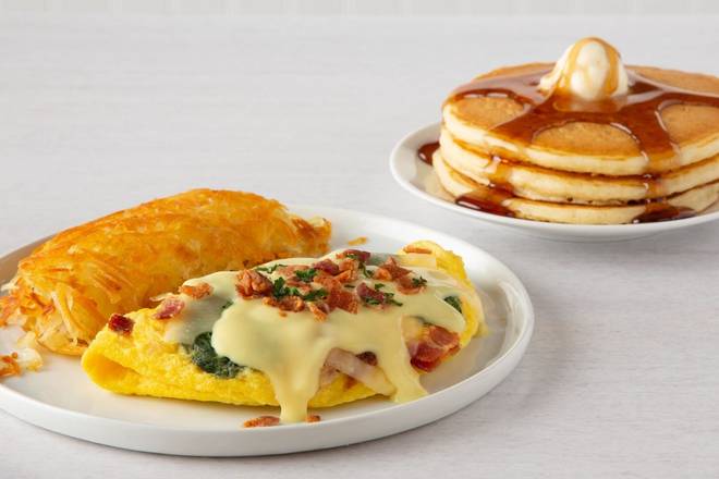 Fresh Spinach and Bacon Omelette