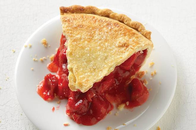 Strawberry Rhubarb Pie Slice