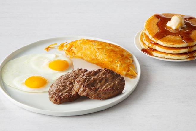 Two House-Made Sausage Patties and Eggs*