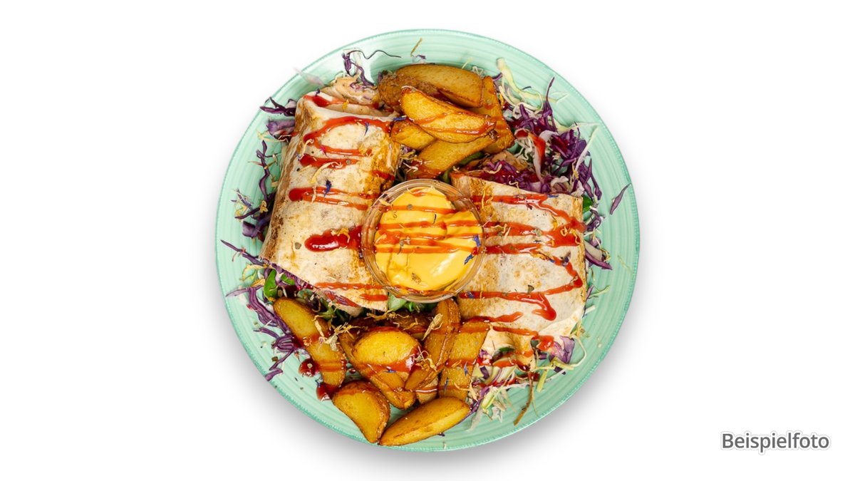 Geschmolzener Vin Chicken Wrap - Menü A