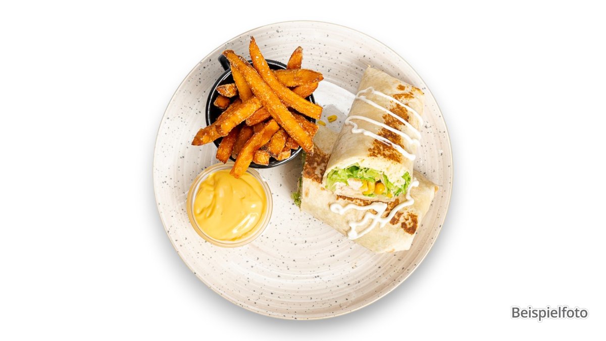 Geschmolzener Von Chicken Wrap - Menü B