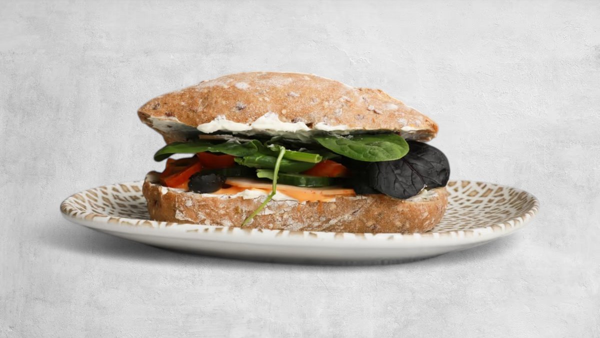 Mørk ciabattabrød med kalkun