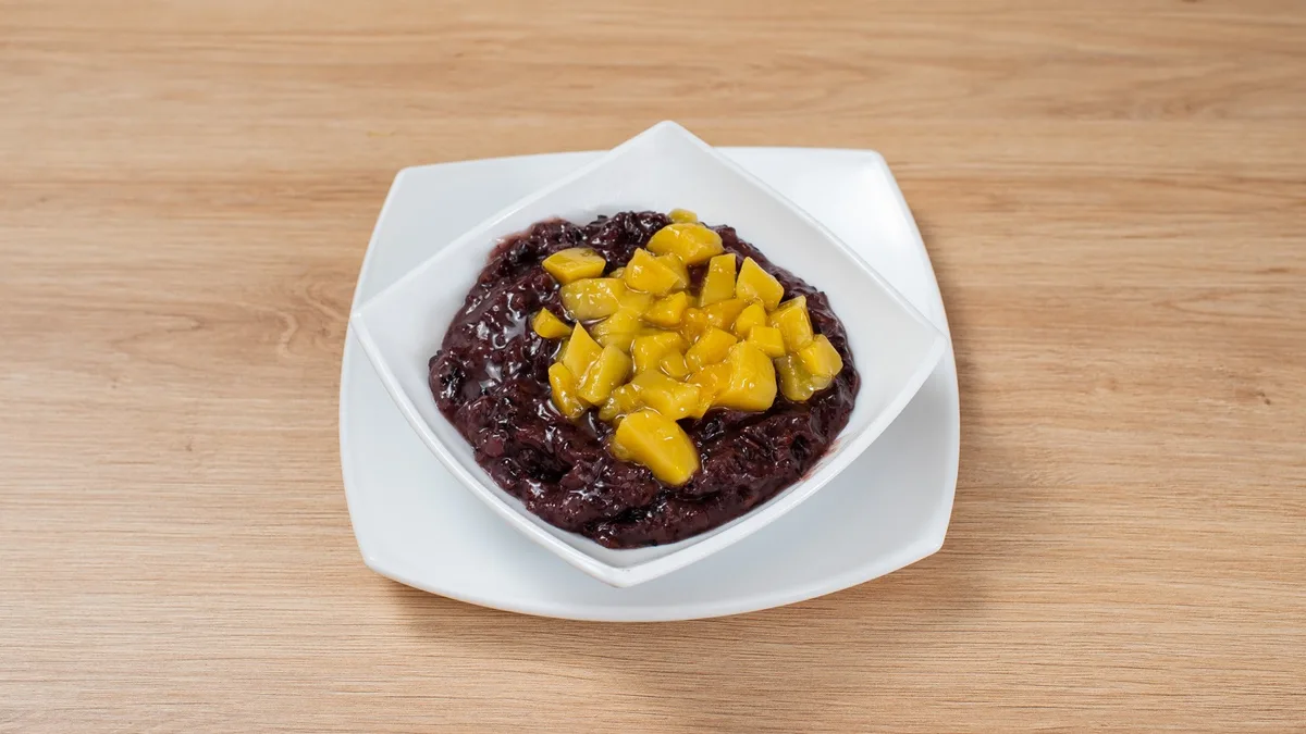 Mangós feketerizs puding