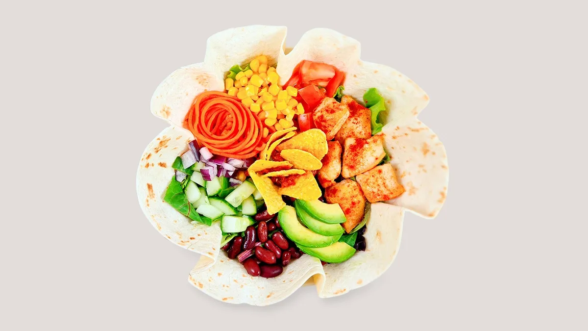 Burrito - Salat In Tortilla - Schale